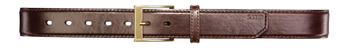 5.11 Tactical 1.5" Casual Leather Belt in Brown geschlossen