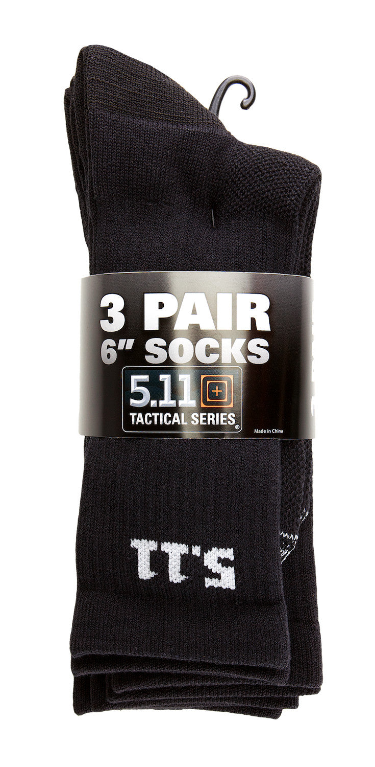 5.11 Tactical 6" Socks 3-Pack in Black