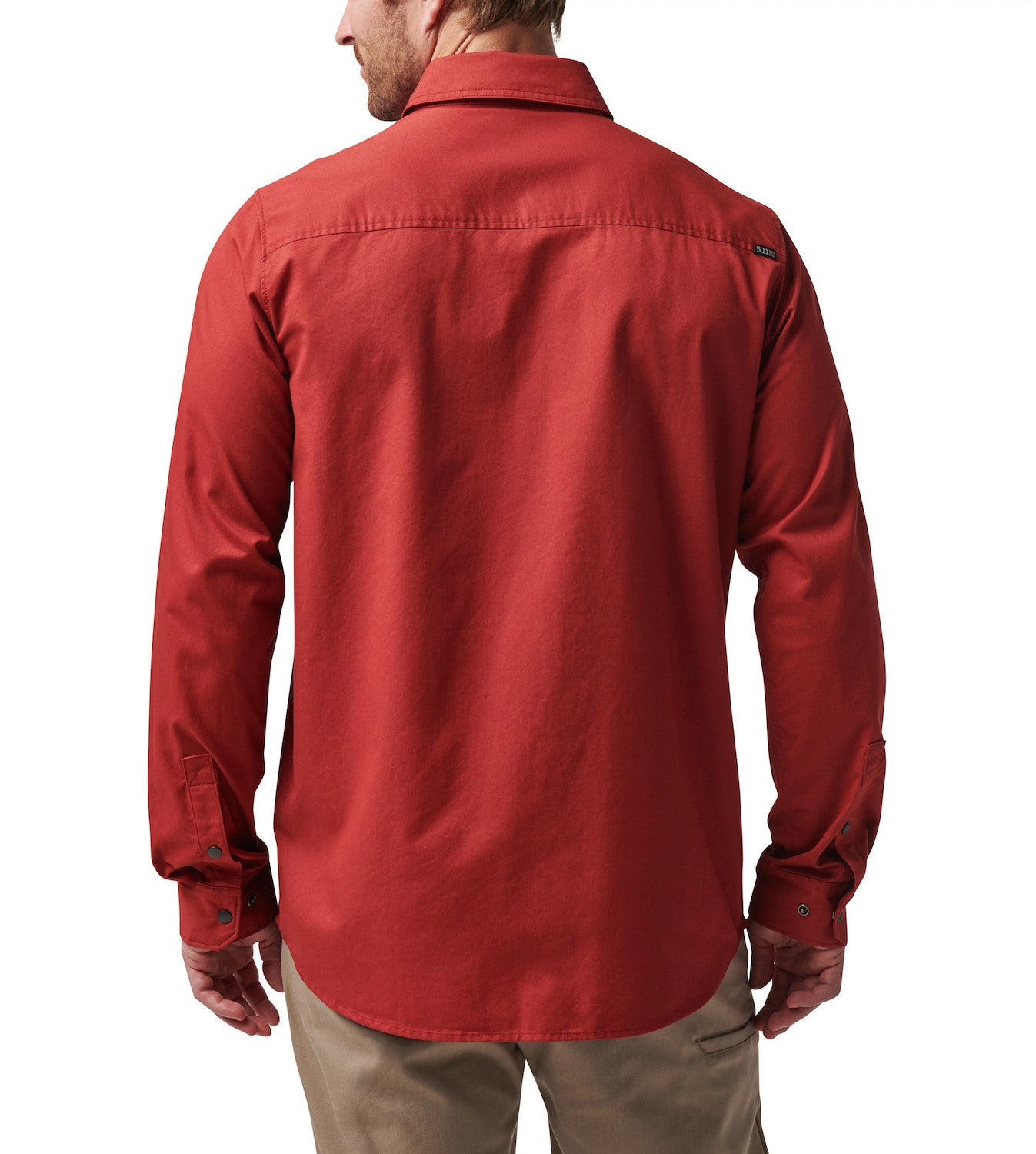 5.11 Tactical Gunner Solid Long Sleeve Shirt in Red Bourbon von hinten