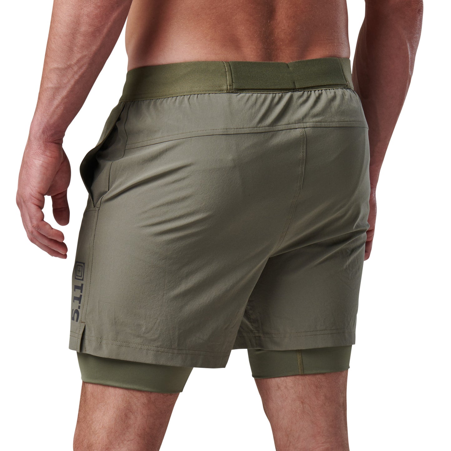 5.11 Tactical Havoc Pro Shorts in Sage Green von hinten