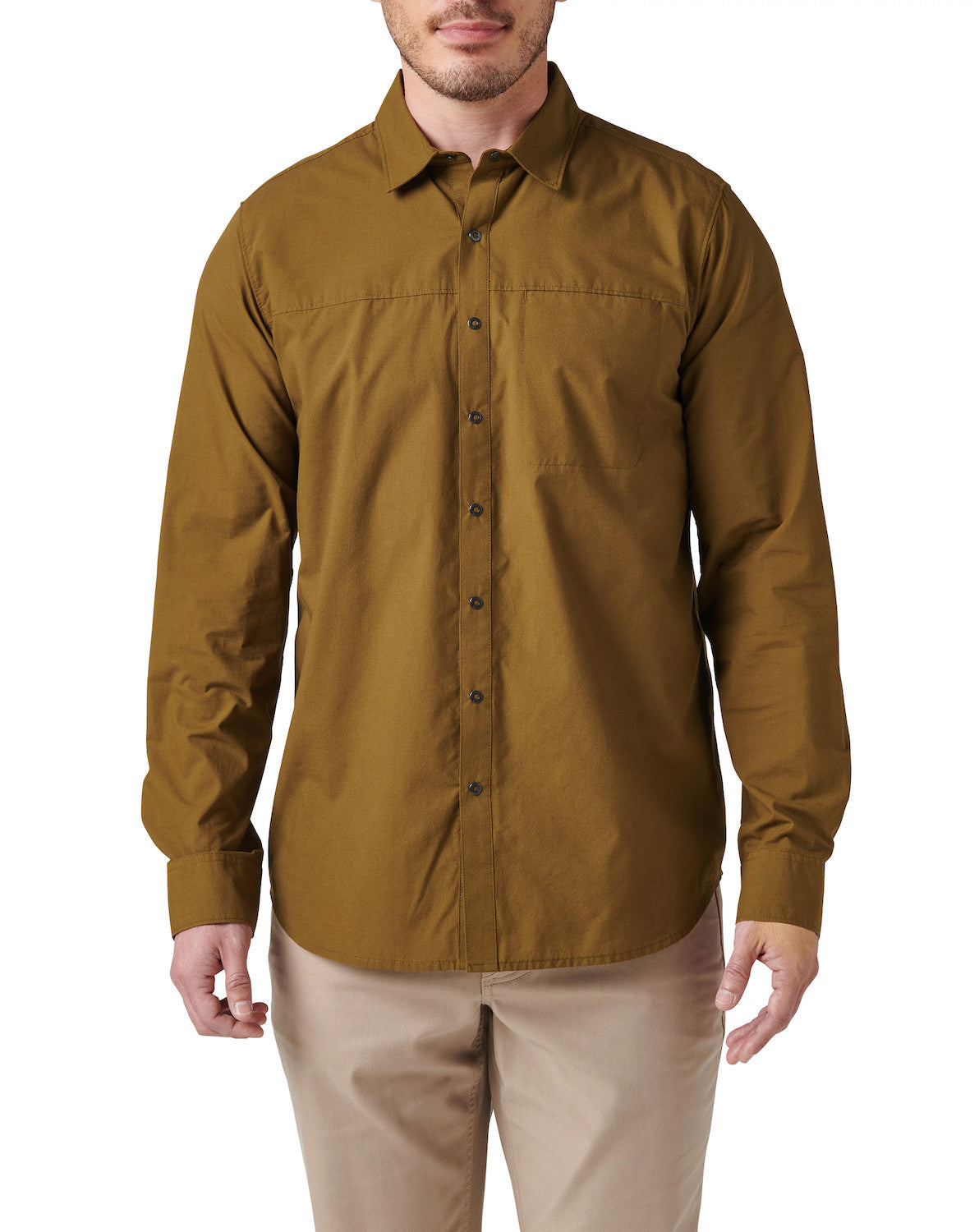 5.11 Tactical Igor Solid Long Sleeve Shirt in Field Green von vorne
