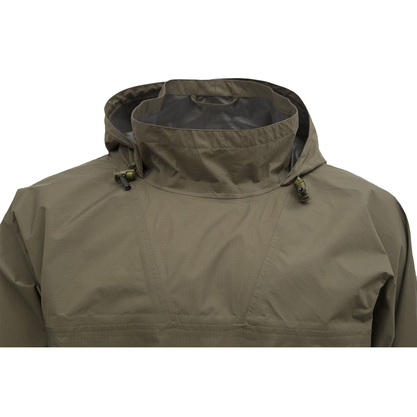 Carinthia Survival Rain Suit Jacket, olive hoher Kragen am Hals