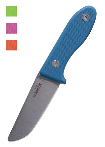 Das UNU Kinder Schnitzmesser der Firma Schnitzel mit blauen Griff
